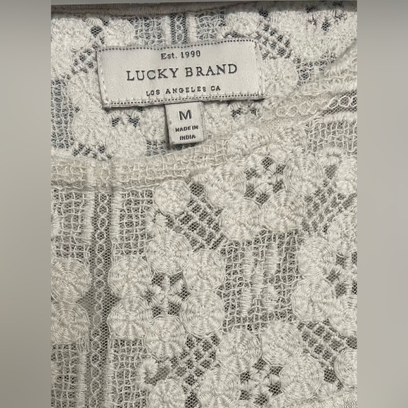 Lucky brand blouse color:cream/white size:M - Picture 6 of 7